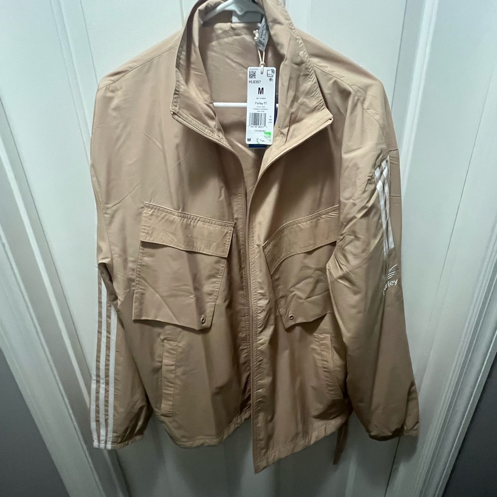 Adidas Men's Beige Windbreaker Jacket